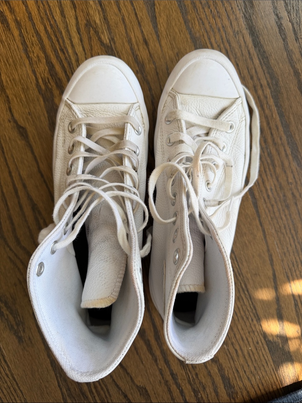 Converse hi top lugged heel white leather 9.5 - Picture 5 of 9